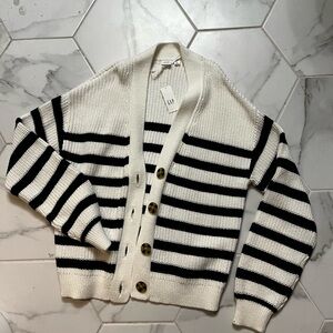 GAP Navy and White Striped Cardigan